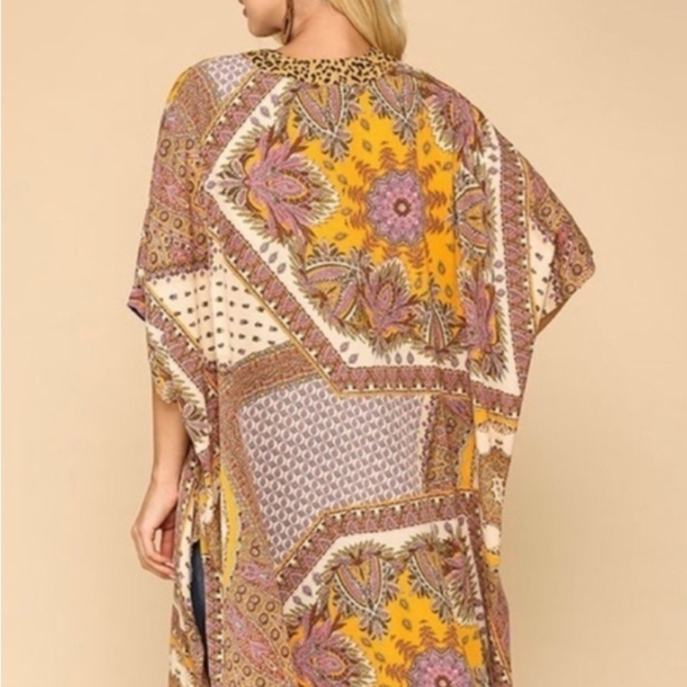 GigiO Bohemian Printed Lightweight Casual Kimono Loose Fit Small - Picture 3 of 7